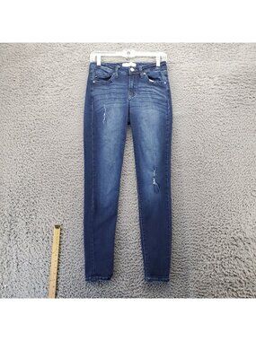 KanCan Jeans Womens 5/26 Blue Distressed Stretch Denim Skinny High Rise
